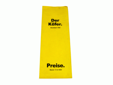 Prospekt Der Käfer Modelljahr 1985 Preise Stand 17.9.1984 Broschüre Faltblatt