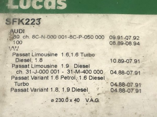 Bremsbackenanbausatz Lucas SFK223 Audi 80 89-94 VW Passat 88-91 alte Lagerware